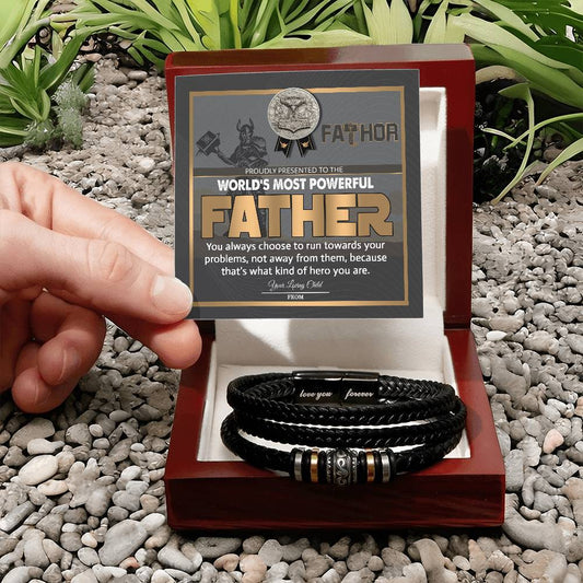 Dad-Most Powerful Father-Bracelet