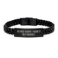 Funny Inspirational Sheriff Gifts for Men - Interlaced Leather Bracelet, Retired Sheriff Quote, Christmas Unique Gifts from Family - Image 1