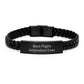 Flight Attendant Gifts from Family, Best Flight Attendant Ever Interlaced Leather Bracelet for Graduation Unique Gifts, Flight Attendant Ever Inspiring Quote - Image 1