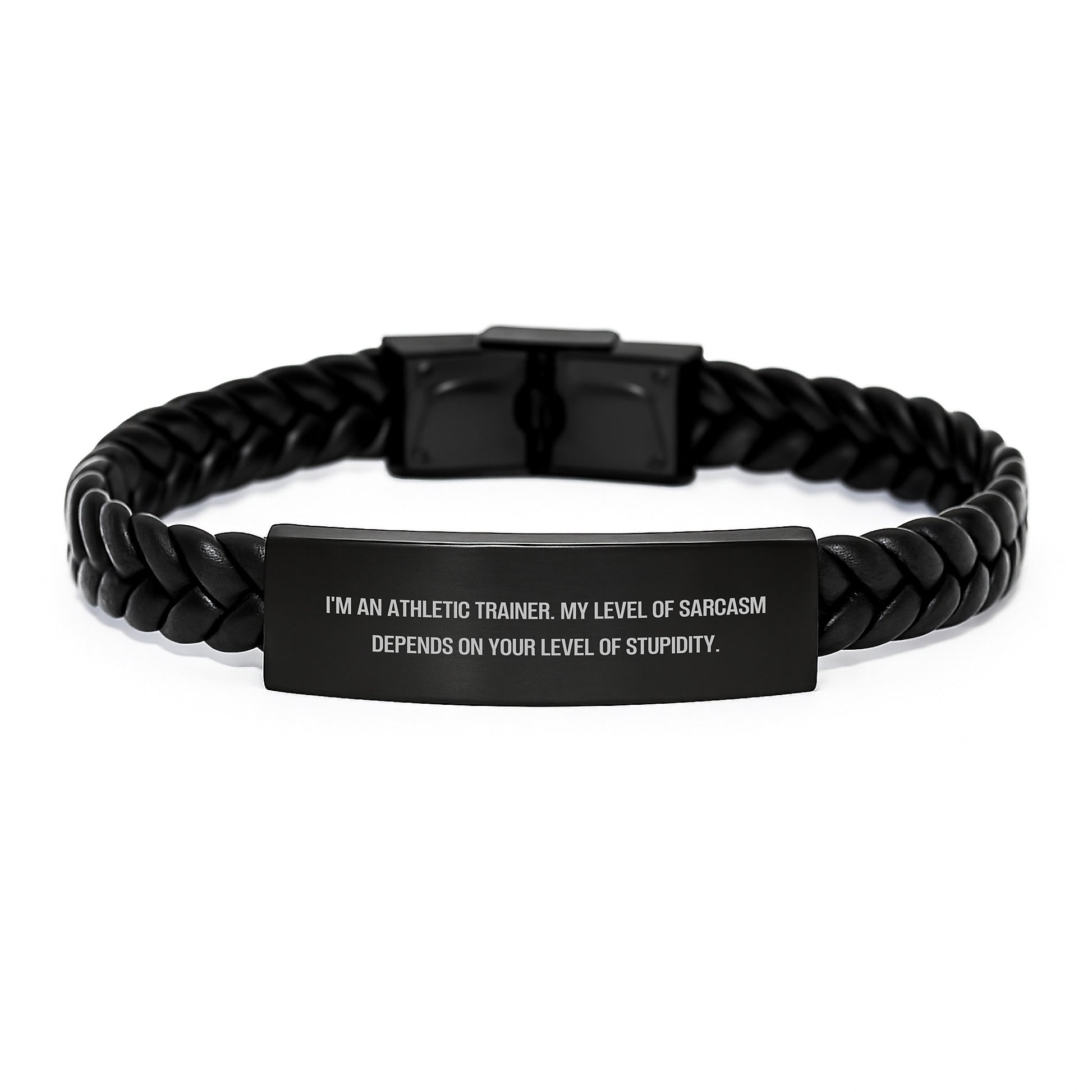 Funny Athletic Trainer Gifts for Men and Women - Interlaced Leather Bracelet Christmas Unique Presents from Friends and Family - Image 1