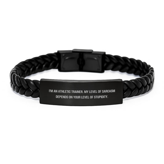 Funny Athletic Trainer Gifts for Men and Women - Interlaced Leather Bracelet Christmas Unique Presents from Friends and Family - Image 1