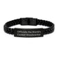 Unique Gifts for Woodworker Men, Funny Interlaced Leather Bracelet, Officially The World's Coolest Woodworker - Image 1
