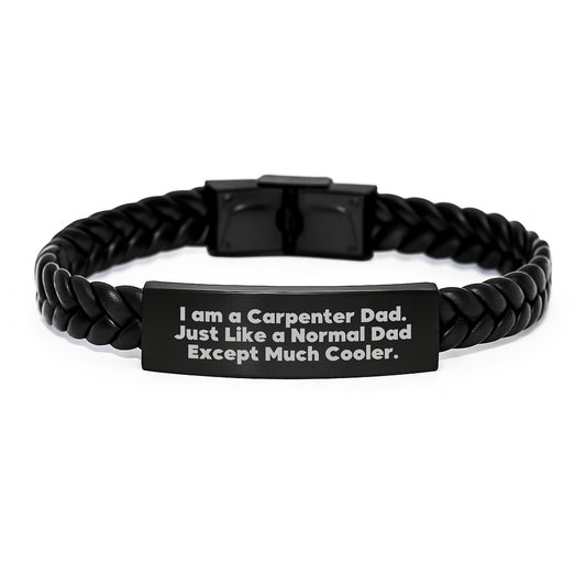 Unique Gifts for Carpenter Dad, Funny Leather Bracelet for Men, Christmas Unique - Image 1