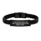 Funny Driver Gifts from Dad - Interlaced Leather Bracelet for Men, Engraved Stainless Steel for Driver Dads, Christmas Unique Gifts for Him - Image 1