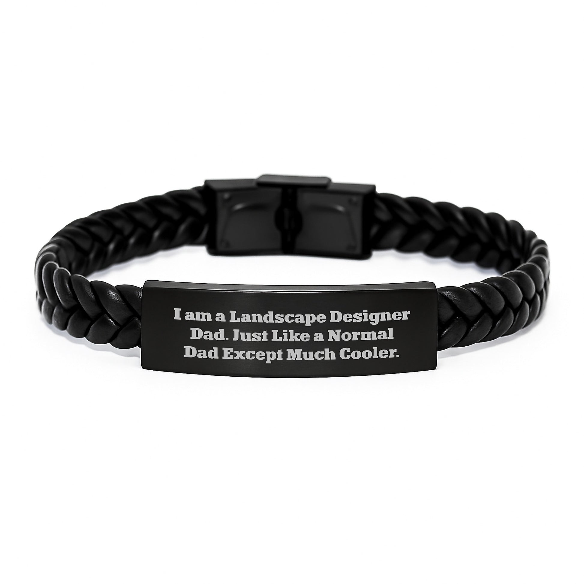 Landscape Designer Dad Gifts, Funny Interlaced Leather Bracelet for Christmas Unique Presents from Dad to Landscape Designer Son - Image 1