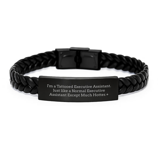 Executive Assistant Gifts, Funny Quote, Interlaced Leather Bracelet for Women, Friends, Coworkers, Family - Gifts from Friends, Unique Graduation Gifts - Image 1