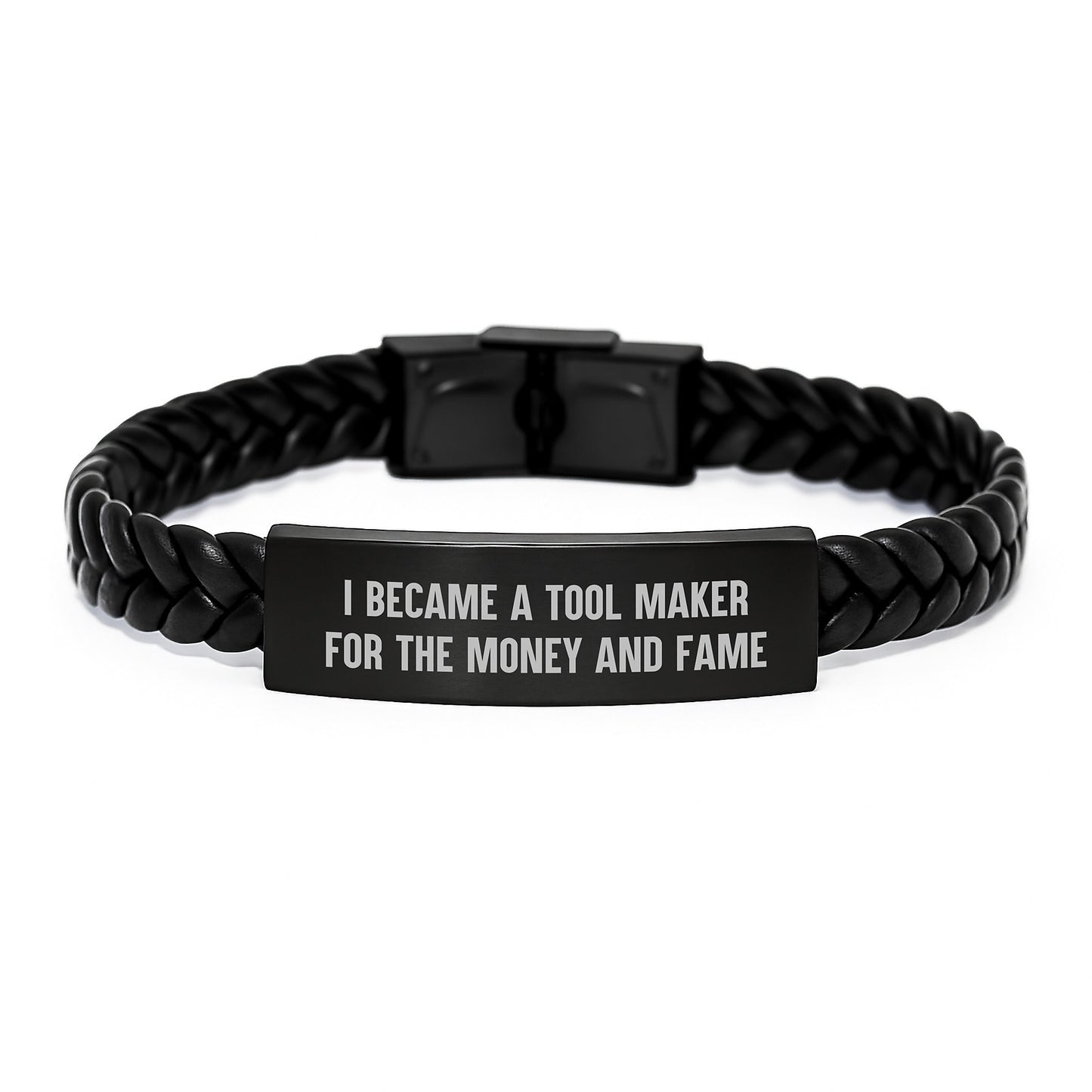 Tool Maker's Proud, Inspiring Story, Interlaced Leather Bracelet - Gifts from Friends to Tool Makers, Perfect Birthday Unique Gifts for Tool Makers - Image 1