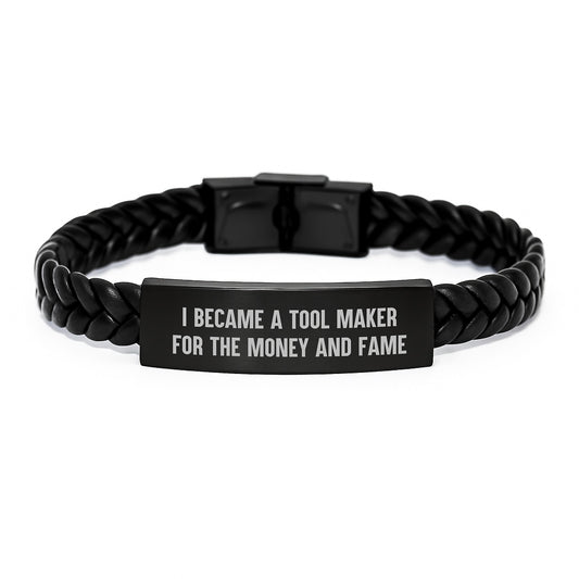 Tool Maker's Proud, Inspiring Story, Interlaced Leather Bracelet - Gifts from Friends to Tool Makers, Perfect Birthday Unique Gifts for Tool Makers - Image 1