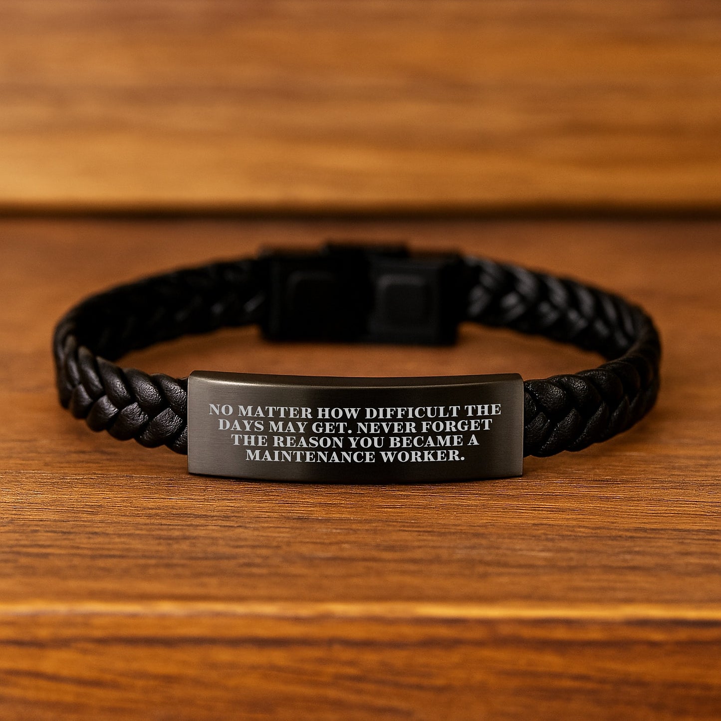 Maintenance Worker Christmas Unique Gifts from Family - Inspirational Interlaced Leather Bracelet for Men, Never Forget the Reason You Became a Maintenance Worker - Image 2