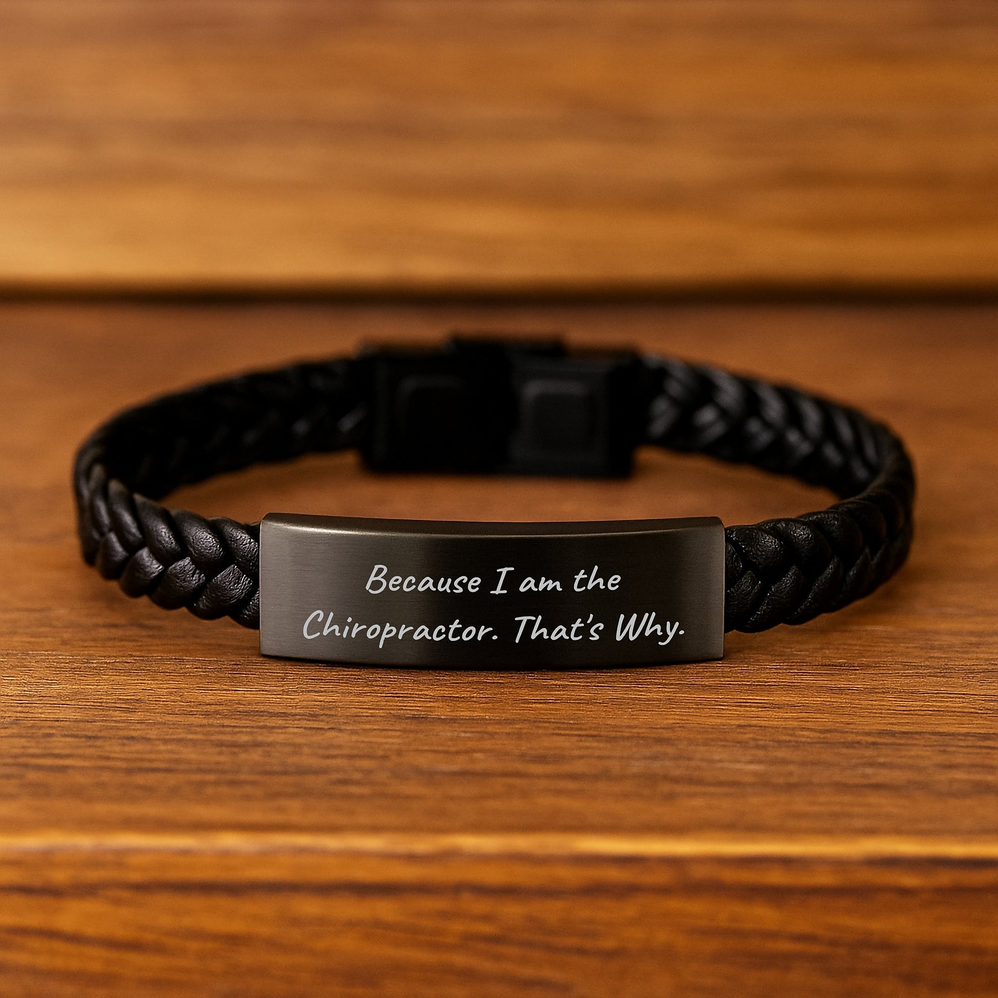 Funny Chiropractor Quotes Gift for Men Interlaced Leather Bracelet, Gifts from Family to Chiropractor, Unique Graduation Accessories - Image 2