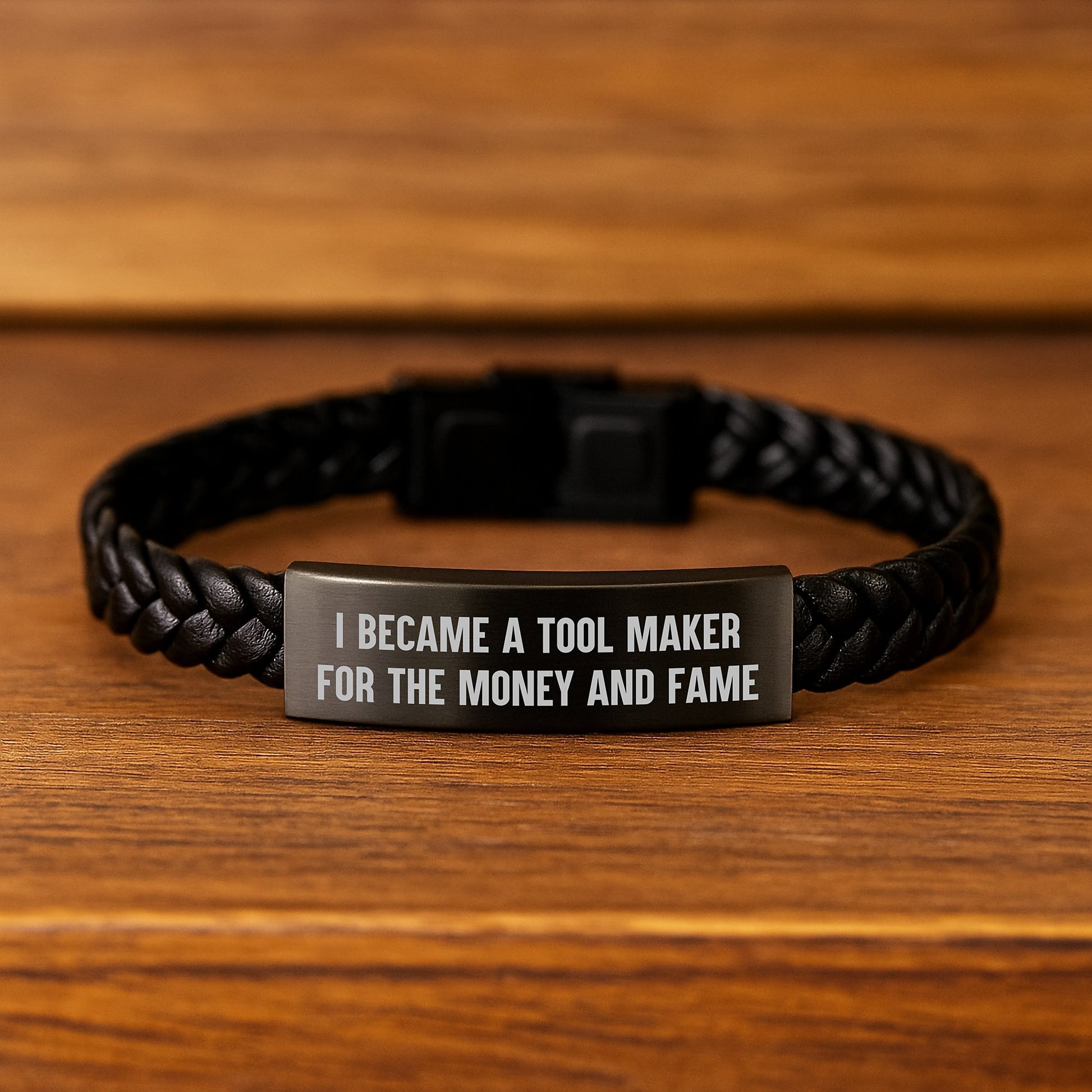 Tool Maker's Proud, Inspiring Story, Interlaced Leather Bracelet - Gifts from Friends to Tool Makers, Perfect Birthday Unique Gifts for Tool Makers - Image 2