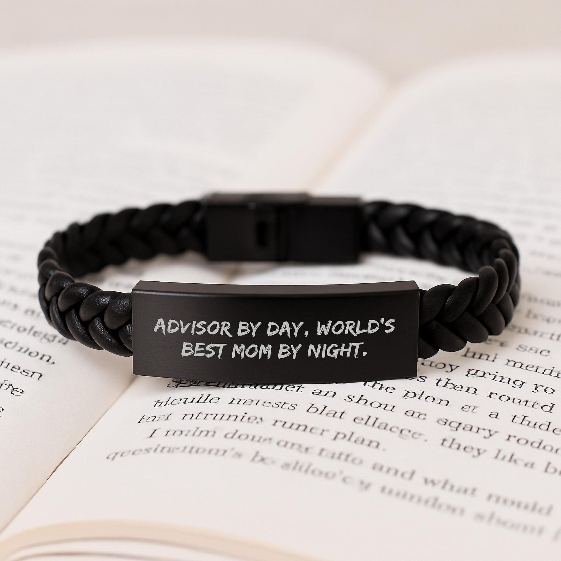 Funny Advisor Gifts, Interlaced Leather Bracelet for Birthday, Gifts from Mom, Advisor By Day, World's Best Mom By Night. - Image 3