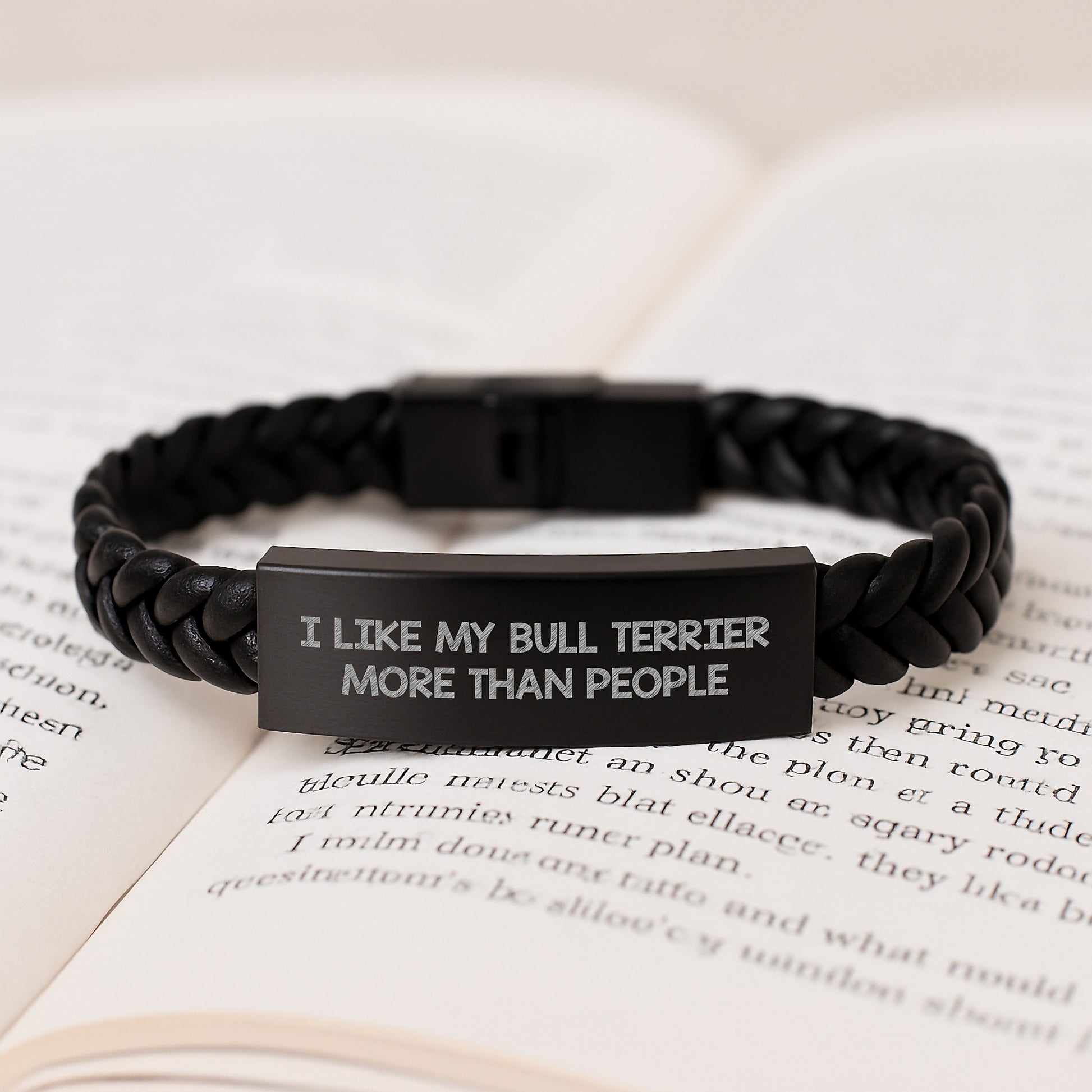 Funny Bull Terrier Dog Quote Interlaced Leather Bracelet, Gifts for Men, Gifts from Women, Unique Valentine's Dog Lover Gifts - Image 3