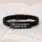 Trainer's Proud Interlaced Leather Bracelet, Funny Quote Gift from Friends to Trainer on Birthday - 'Look At You Becoming A Trainer And Shit' - Image 3