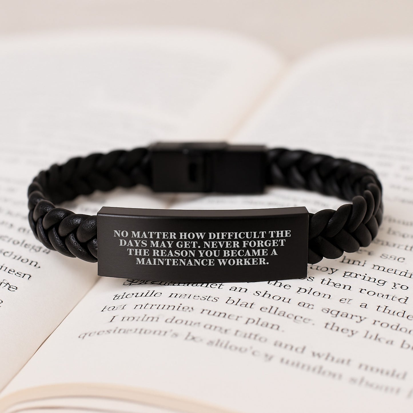 Maintenance Worker Christmas Unique Gifts from Family - Inspirational Interlaced Leather Bracelet for Men, Never Forget the Reason You Became a Maintenance Worker - Image 3