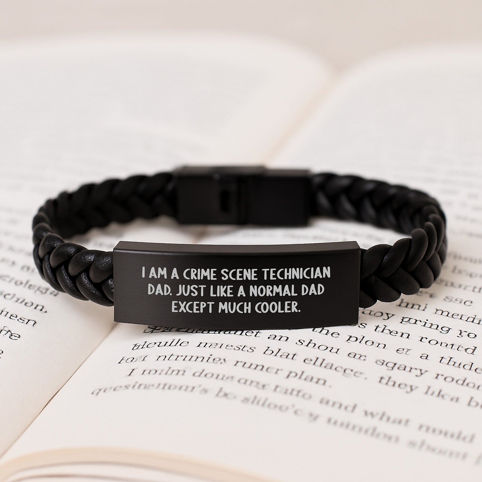 Crime Scene Technician Dad Gifts, Funny Interlaced Leather Bracelet for Him, Graduation Unique Gifts from Family, Gifts for Men, Cool Crime Scene Technician Accessories - Image 3