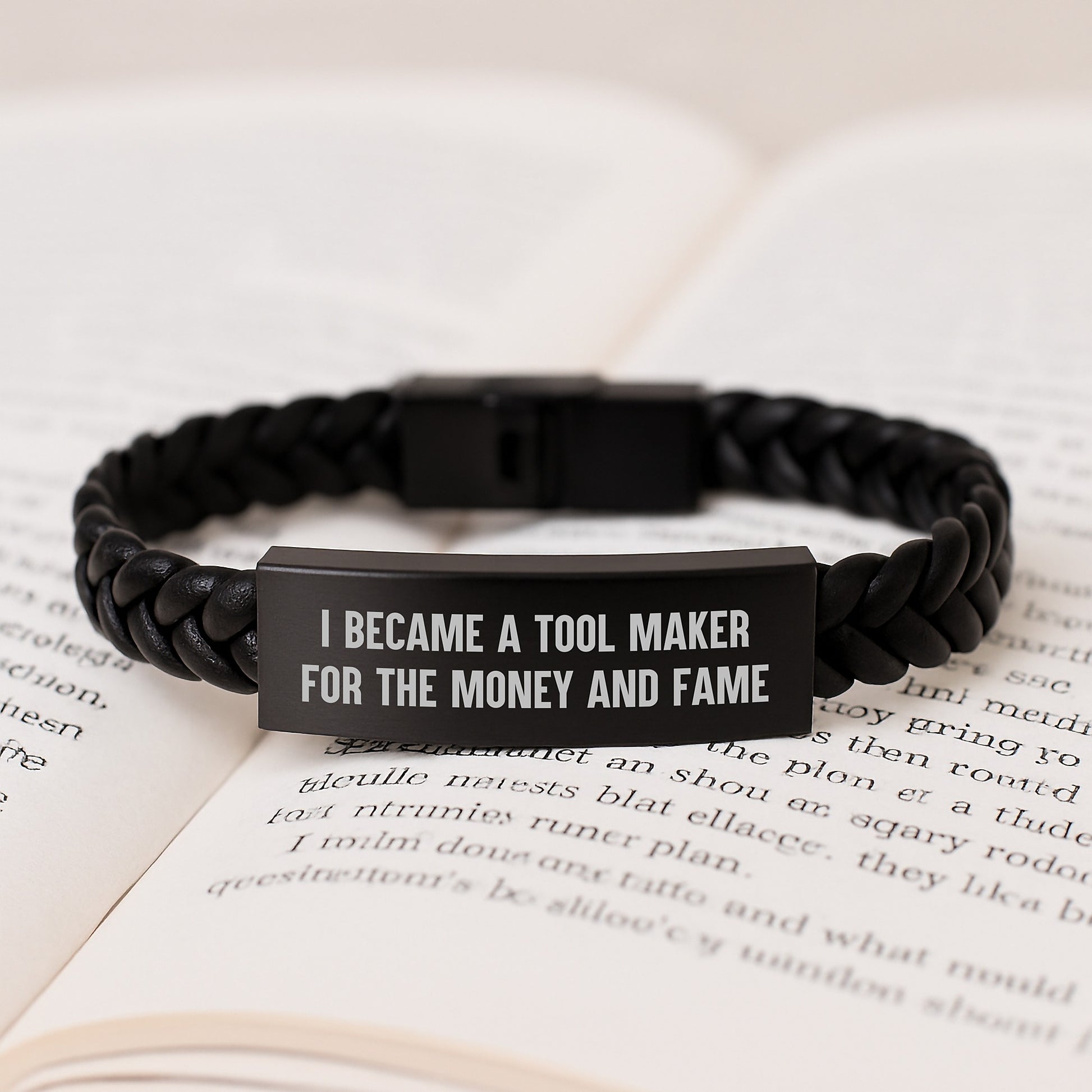 Tool Maker's Proud, Inspiring Story, Interlaced Leather Bracelet - Gifts from Friends to Tool Makers, Perfect Birthday Unique Gifts for Tool Makers - Image 3