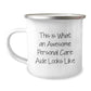 Personal Care Aide Gifts from Friends, Unique Graduation Gifts for Her, Funny Camping Mug with Quote 'This Is What An Awesome Personal Care Aide Looks Like' - Image 1