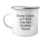 Funny Drafter Gifts for Birthday - Keep Calm Or I Will Use My Drafter Voice Stainless Steel Camping Mug, Gifts from Friends or Family to Drafter Enthusiasts, 12 oz Capacity - Image 1