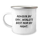 Funny Advisor Gifts from Mom - Birthday Unique Gifts for Advisors - Camping Mug with 'Advisor By Day, World's Best Mom By Night.' Quote - Image 1