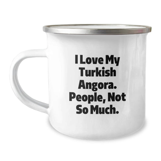 Turkish Angora Cat Lover's Camping Mug, Funny Gifts from Friends, Unique Graduation Gifts for Men, Women, Family - Image 1
