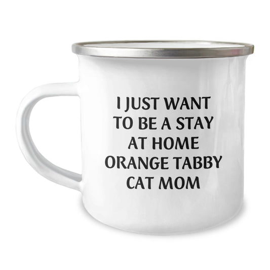 Funny Orange Tabby Cat Mom Camping Mug Gifts from Men to Women Friends Family for Valentine's Unique Presents - Image 1