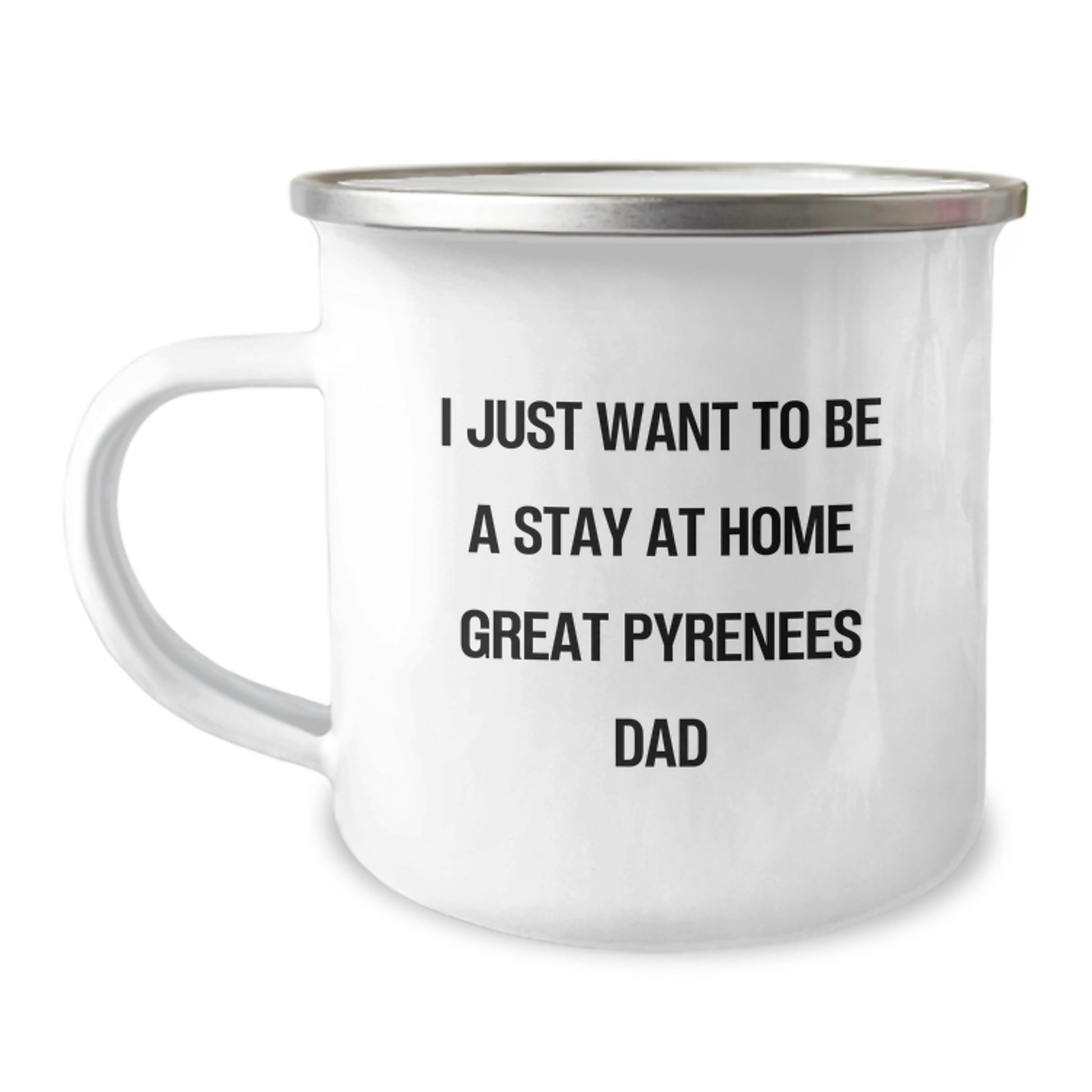 Funny Great Pyrenees Dog Camping Mug for Dad, Unique Gifts from Great Pyrenees Dog Lover to Stay at Home Dad, Christmas Unique Presents - Image 1