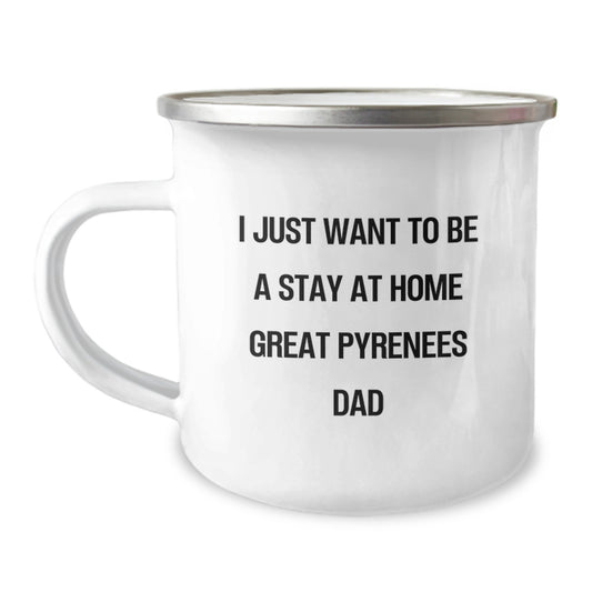 Funny Great Pyrenees Dog Camping Mug for Dad, Unique Gifts from Great Pyrenees Dog Lover to Stay at Home Dad, Christmas Unique Presents - Image 1