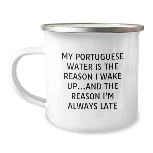 Funny Portuguese Water Dog Gifts for Men from Friends and Family - Camping Mug for Birthday Unique Presents - Image 1