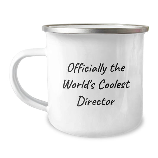 Funny Director Gifts from Men for Officially The World's Coolest Director Friends - Graduation Unique Gifts, Camping Mug for Director, Officially The World's Coolest Director Quote - Image 1