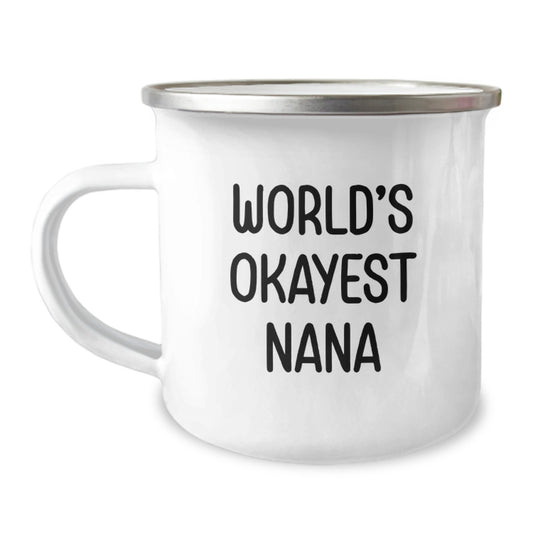 Funny World's Okayest Nana Gifts from Family for Christmas Camping Mug - Image 1