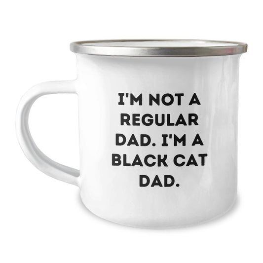 Funny Black Cat Gifts for Men from Dad - I'm Not A Regular Dad. I'm A Black Cat Dad. - Camping Mug for Graduation - Image 1