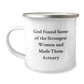 Funny Actuary Gifts for Him from Friends, Unique Camping Mug for Birthday, 'God Found Some Of The Strongest Women And Made Them Actuary' - Image 1