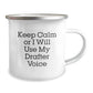 Funny Drafter Gifts for Birthday - Keep Calm Or I Will Use My Drafter Voice Stainless Steel Camping Mug, Gifts from Friends or Family to Drafter Enthusiasts, 12 oz Capacity - Image 2