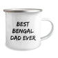 Bengal Cat Lovers Camping Mug, Best Bengal Dad Ever Funny Quote Gifts for Men from Family, 12 oz Stainless Steel with Enamel Finish - Image 2