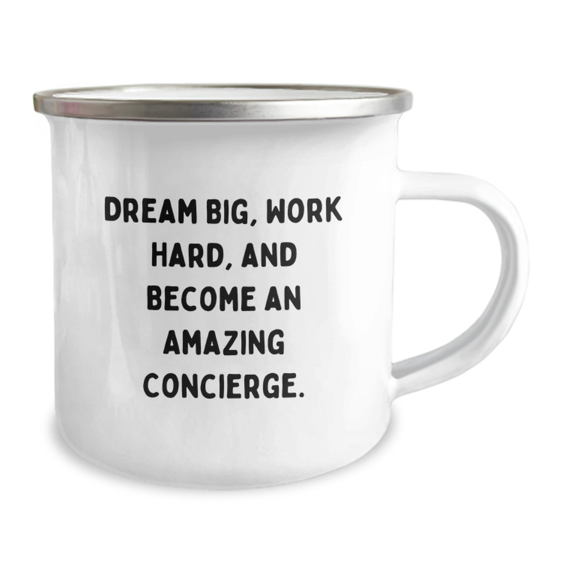 Funny Concierge Gifts from Friends - Dream Big Work Hard Christmas Camping Mug for Concierge Fans - Inspirational Quote to Encourage Them - Unique Christmas Unique Gifts for Men Women Family - Image 2