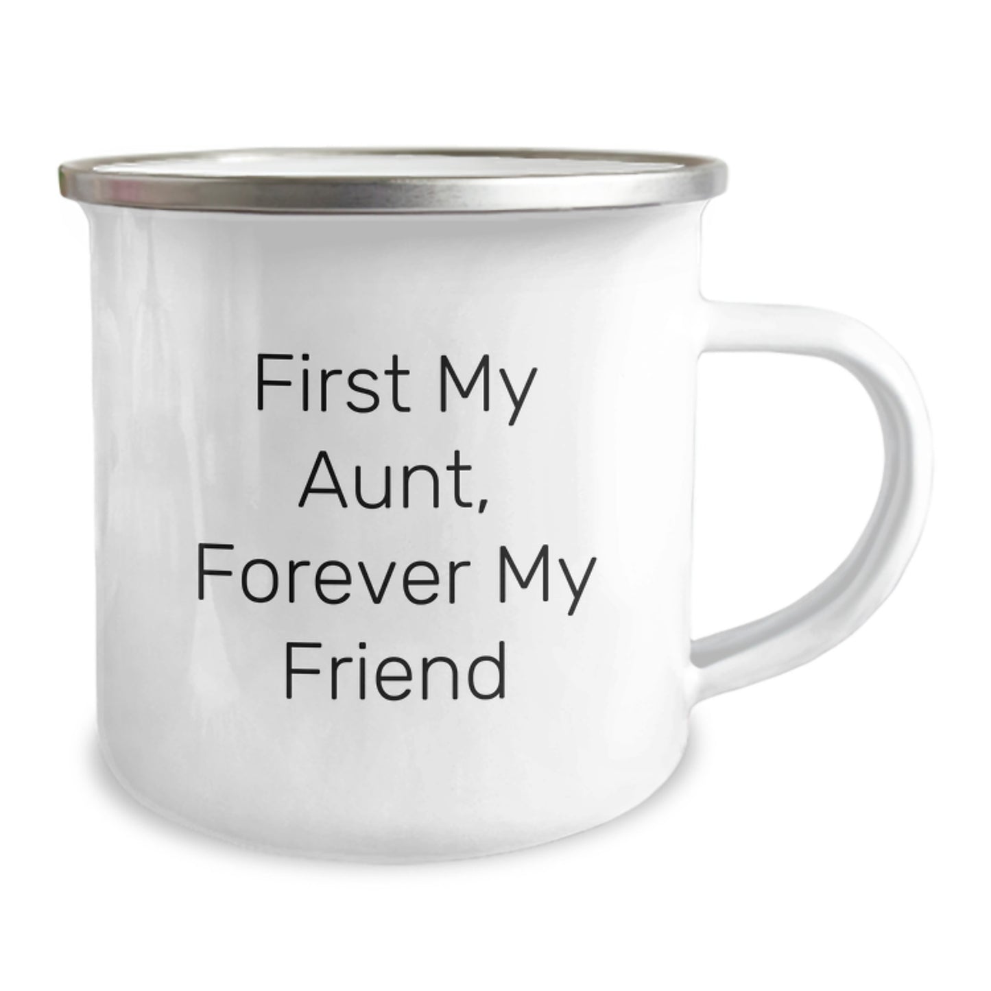 Funny Christmas Unique Gifts from Family - First My Aunt, Forever My Friend Engraved Camping Mug for Aunt - 12 oz Stainless Steel - Image 2