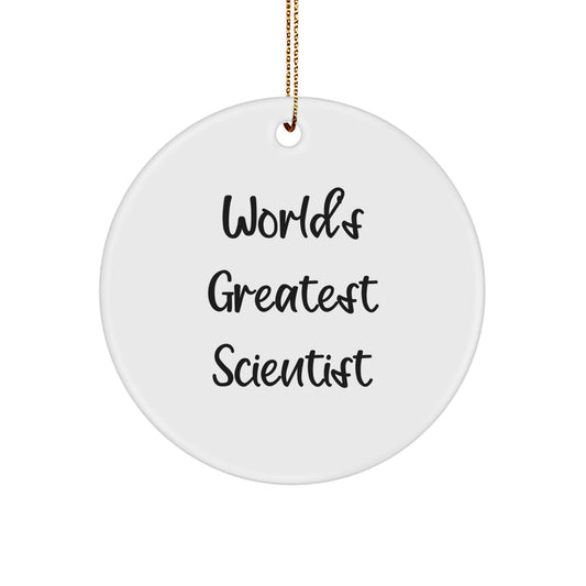 Funny Scientist Gifts from Friends, World's Greatest Scientist Circle Ornament, Unique Christmas Unique Gifts for Scientist - Image 1