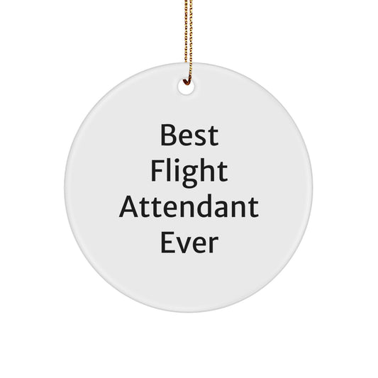 Funny Flight Attendant Gifts from Friends, Unique Circle Ornament for Best Flight Attendant Ever, Christmas Decoration for Home - Image 1