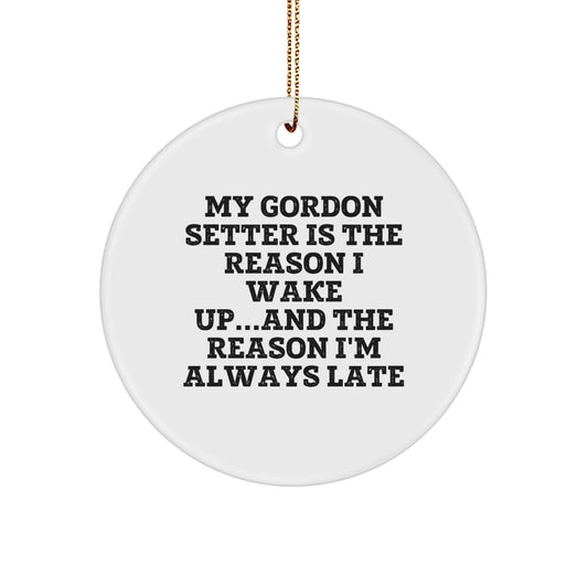 Gordon Setter Dog Lovers Funny Circle Ornament Gifts from Family, Christmas Unique Gifts for Gordon Setter Dog Owners - Image 1