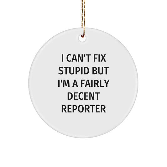Funny Reporter Gifts for Men or Women - Christmas Unique Ornaments with a Touch of Sarcasm, Gifts from Friends, Coworkers, or Family - Image 1