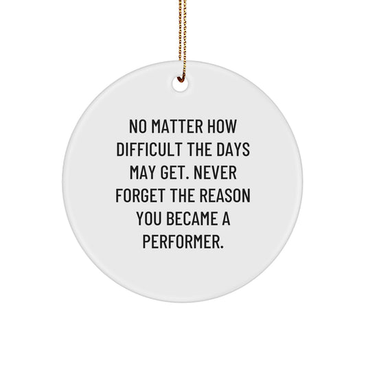 Inspiring Performer Gifts from Friends for Men, Women, and Family - 'Never Forget The Reason' Christmas Unique Ornaments, Circle Shaped Decorations - Image 1
