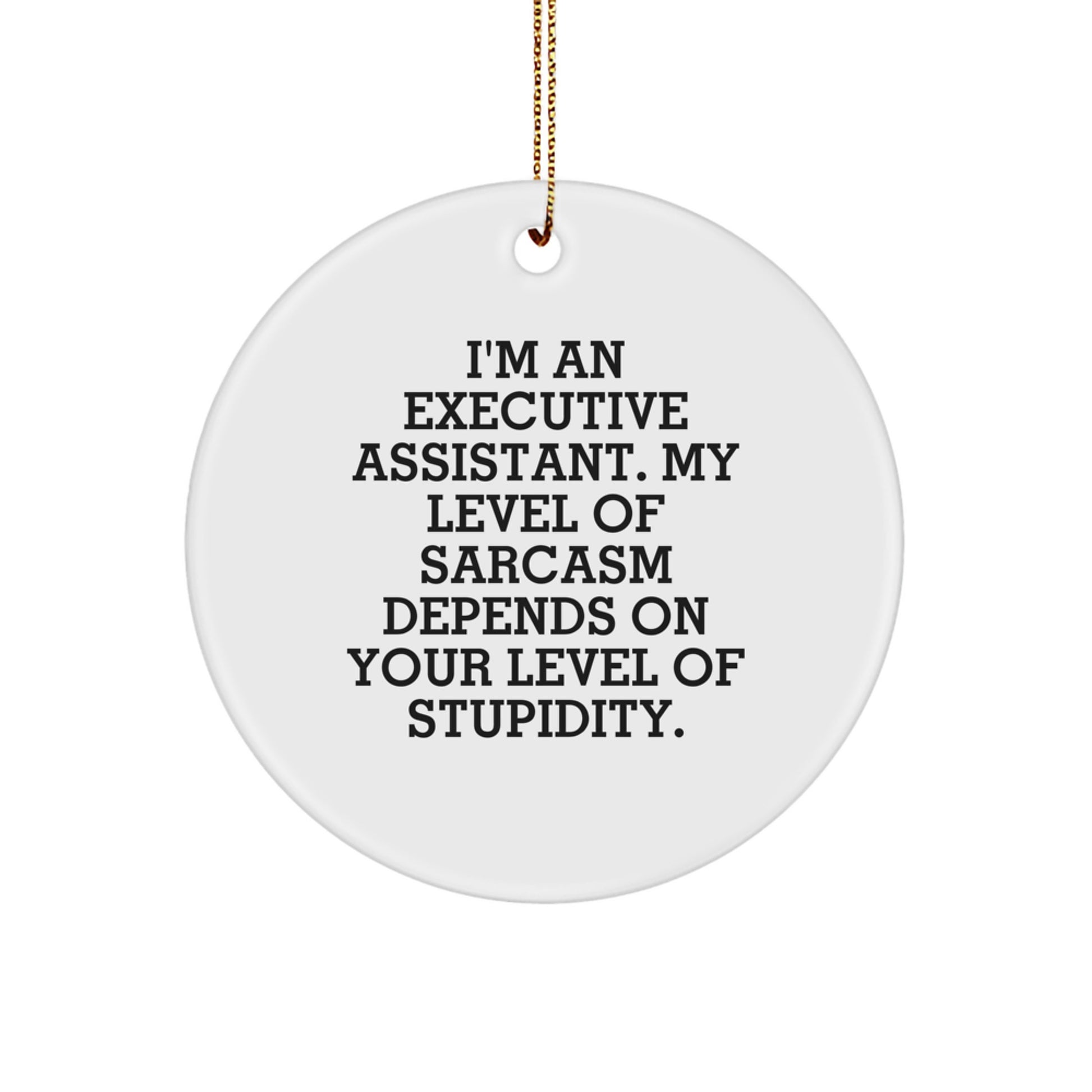 Funny Executive Assistant Gifts - Sassy Circle Ornament for Coworkers, Family, and Friends - Gift from the Office - Image 1