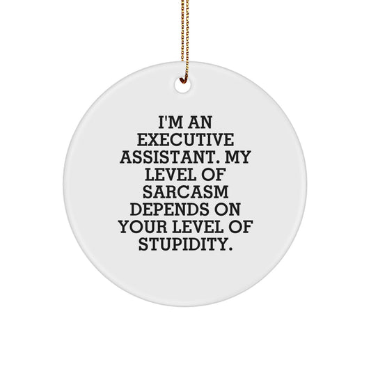 Funny Executive Assistant Gifts - Sassy Circle Ornament for Coworkers, Family, and Friends - Gift from the Office - Image 1