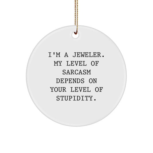Funny Sarcasm Circle Ornament Gifts from Jeweler Friends and Family for Christmas - Image 1