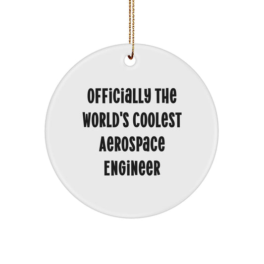 Gifts from Friends and Family for the Officially Coolest Aerospace Engineer - Funny Circle Ornament for Christmas - Image 1