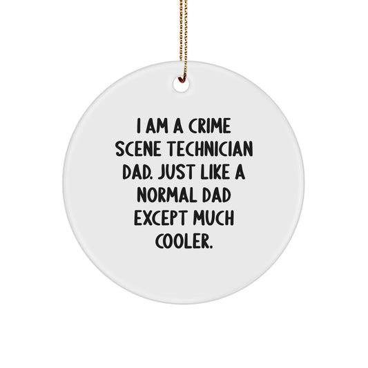 Funny Crime Scene Technician Dad Gifts from Men to Friends for Christmas Unique Circle Ornament - Image 1