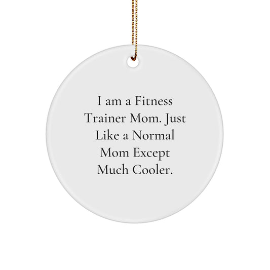 Funny Fitness Trainer Christmas Circle Ornament Gifts for Friends, Family, or Coworkers from a Fitness Trainer Mom - Image 1