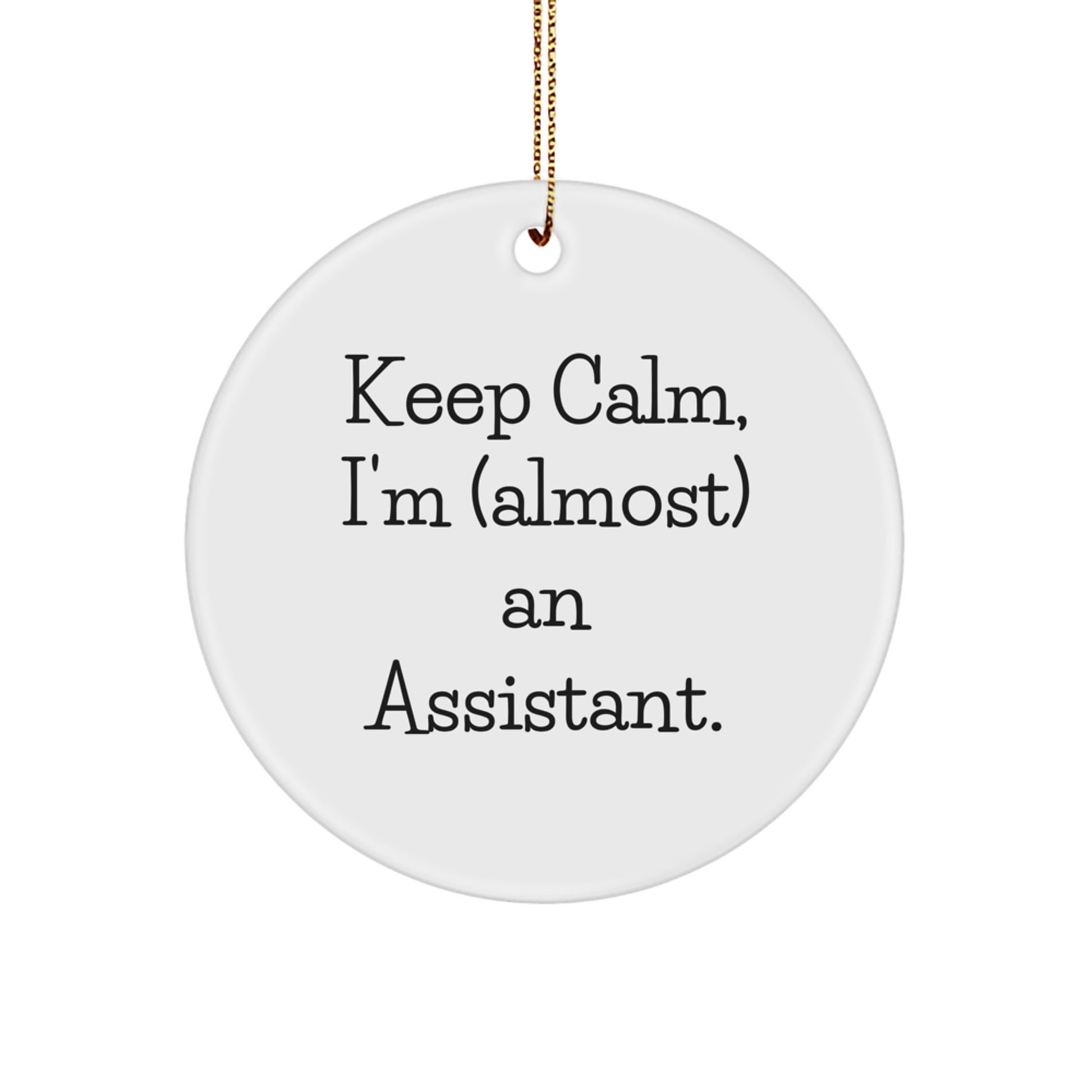 Funny Assistant Gifts, Keep Calm Circle Ornament, Christmas Unique Gifts from Friends to Coworkers - Image 1