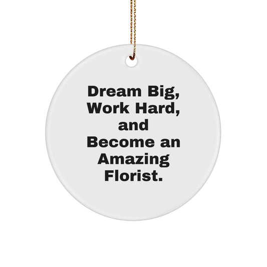 Funny Inspirational Florist Gifts for Men - 'Dream Big' Enamel Circle Ornament, Perfect Christmas Unique Gifts from Friends to Coworkers - Image 1